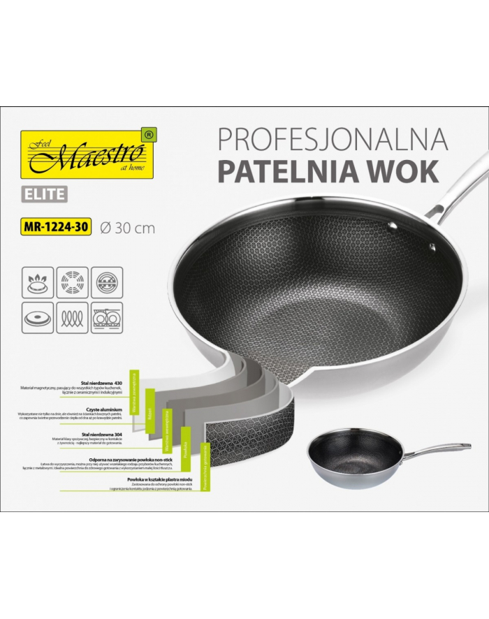 Patelnia / Wok MAESTRO MR-1224-28 30 cm główny