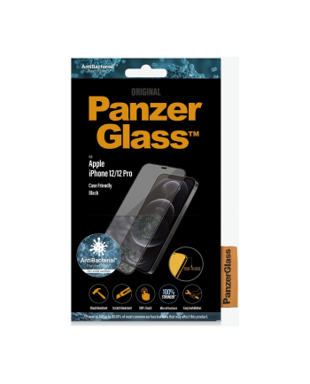 PANZERGLASS SZKŁO HARTOWANE IPHONE 12/12 PRO DO ETUI ANTYBAKTERYJNE 2711