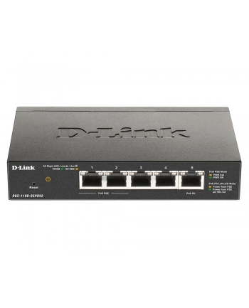 D-Link DGS-1100-05PDV2  5-Port Gigabit PoE Smart Ma nr 1