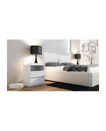 top e shop M1 MALWA STOLIK NOCNY 2 SZUFLADY 1 PÓŁKA BIAŁY