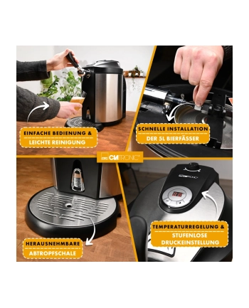 Clatronic beer dispenser BZ 3740 silver / black - for 5L kegs nr 1