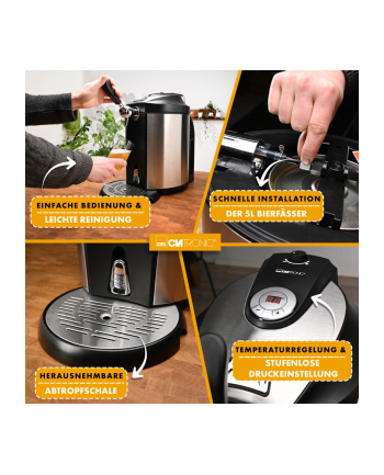 Clatronic beer dispenser BZ 3740 silver / black - for 5L kegs nr 1