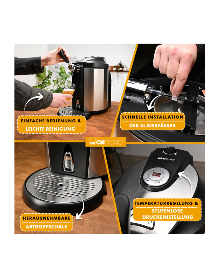 Clatronic beer dispenser BZ 3740 silver / black - for 5L kegs główny