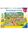 Puzzle 2x24 Dzień w Zoo 078134  RAVENSBURGER - nr 1