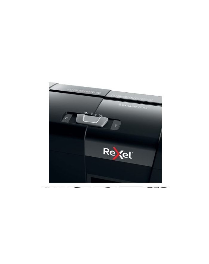 rexel Niszczarka Secure X10/10kartek/P-4/kosz 18l główny