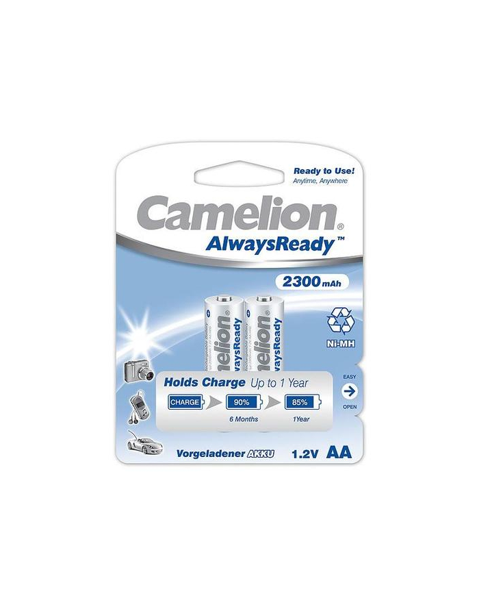 Camelion AA/HR6, 2300 mAh, AlwaysReady Rechargeable Batteries Ni-MH, 2 pc(s) główny