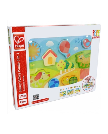 Hape Puzzle Warstwowe Drewniane Słoneczna Dolina E1601 nr 1