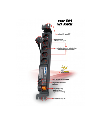 ACAR 504WF RACK-listwa przeciwprzep.3m/czarny