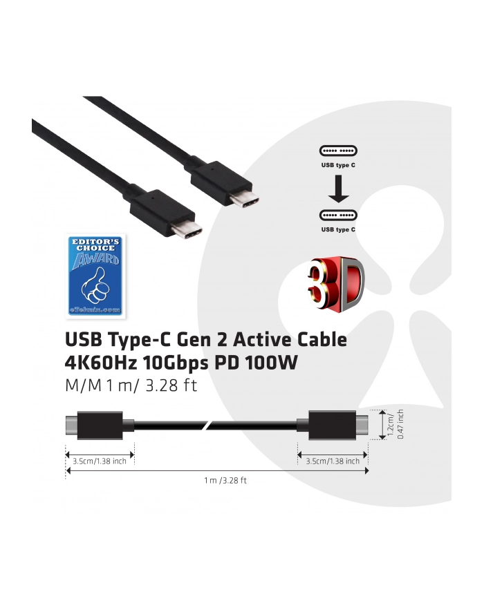 Club 3D USB C - USB C 0.8m (CAC-1522) główny