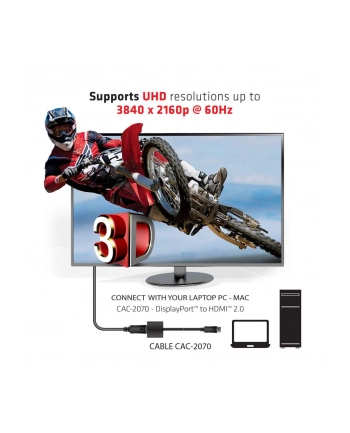 Club 3D DisplayPort - HDMI Czarny (CAC-2070) nr 1