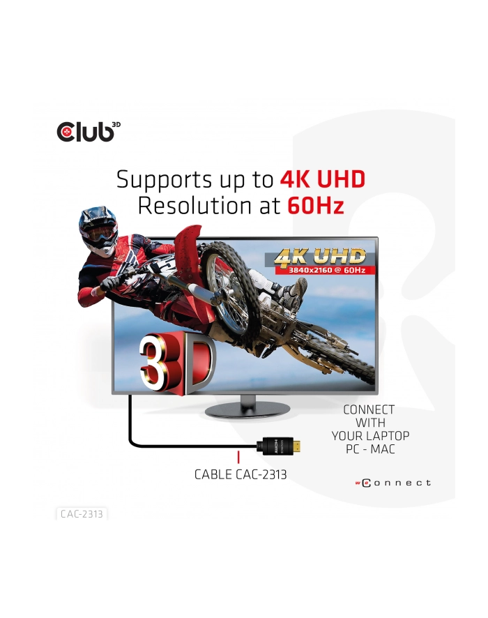 Club 3D HDMI - HDMI 10m Czarny (CAC-2313) główny