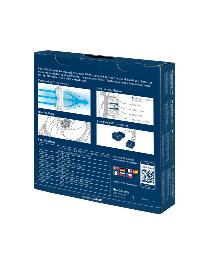 Arctic P12 PWM PST Biało-przezroczysty 120mm (ACFAN00132A) główny