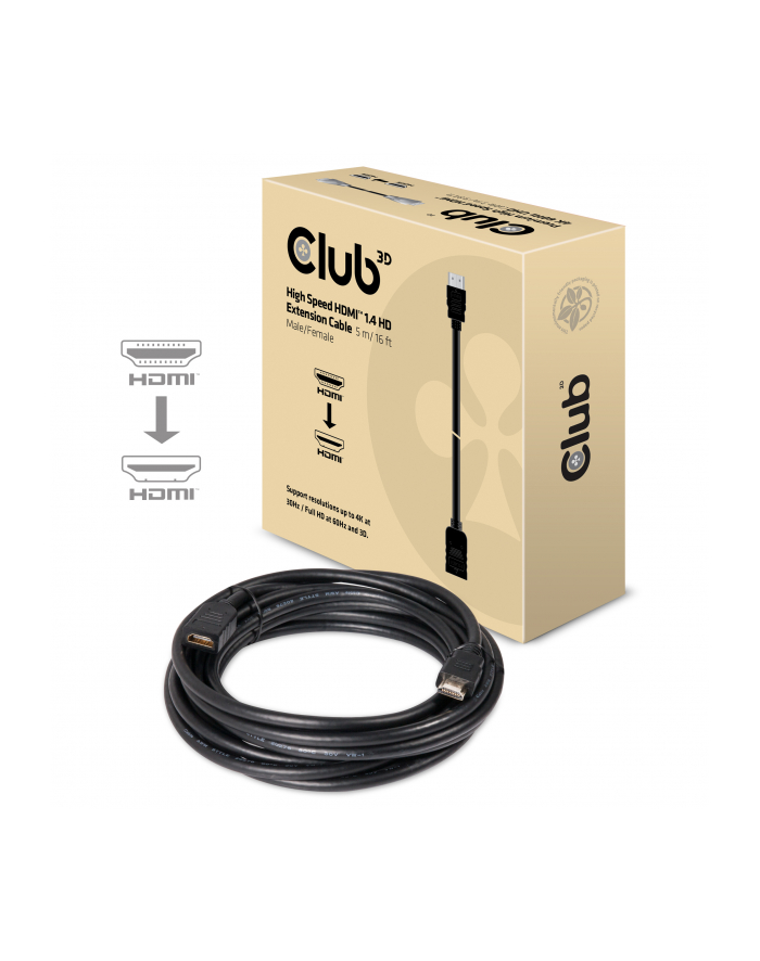 Club 3D HDMI HDMI (M/F) 5m (CAC-1320) główny