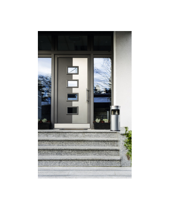 Durable Metalowy Kosz Na Śmieci 17 L Okrągły Z Popielnicą Safe Srebrny (333223)