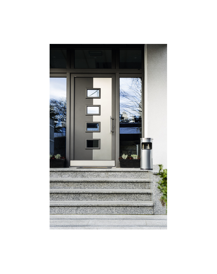 Durable Metalowy Kosz Na Śmieci 17 L Okrągły Z Popielnicą Safe Srebrny (333223) główny
