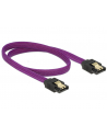 Delock Premium SATA DATA III Metalowe Zatrzaski 50 cm Fioletowy (83691) - nr 1