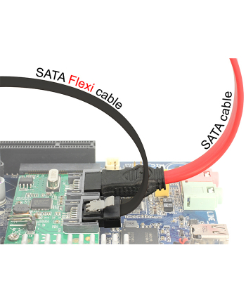 Delock Przewód SATA FLEXI 6 Gb/s o dł. 10 cm, czarny, metalowe zaciski 83838 (83838)