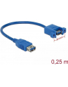 Delock Kabel USB USB A - USB A 0.25m Niebieski (85111) - nr 13