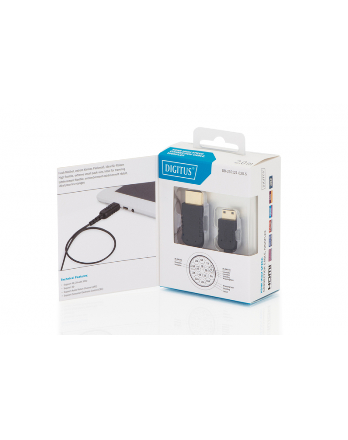 DIGITUS HDMI High Speed Connection Cable - HDMI cable - 2 m (DB330121020S) główny