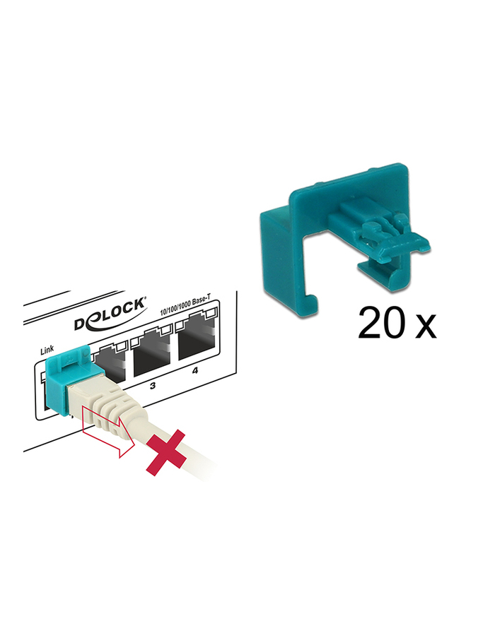 Delock Zestaw startowy Secure Clip RJ45 20 częściowy  (86406) główny