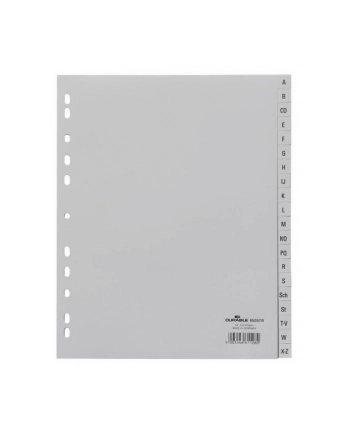 Durable Przekładki do Segregatorów A-Z (20) PP A4 Poszerzone Szare