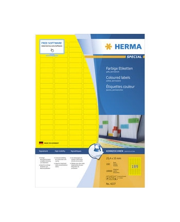 Herma Kolorowe Etykiety, A4, 25,4 X 10 Mm, Żółty, Trwała Przyczepność  - 4237 nr 2