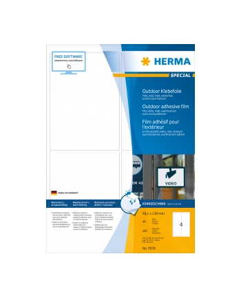 Herma Odporne Na Warunki Atmosferyczne Etykiety Foliowe A4, 99,1 X 139 Mm, Białe, Wyjątkowo Silna Przyczepność, Rozciągliwe - 9539 nr 2