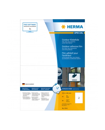 Herma Odporne Na Warunki Atmosferyczne Etykiety Foliowe A4, 210 X 148 Mm, Białe, Wyjątkowo Silna Przyczepność, Rozciągliwe - 9541 nr 2