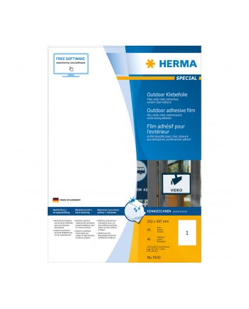 Herma Odporne Na Warunki Atmosferyczne Etykiety Foliowe A4, 210 X 297 Mm, Białe, Wyjątkowo Silna Przyczepność, Rozciągliwe - 9543 nr 2