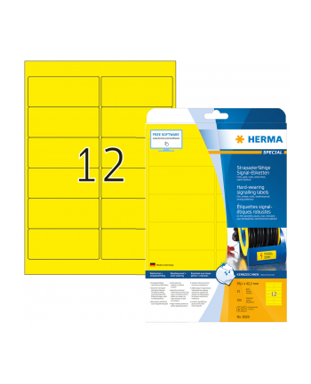 Herma Wodoodporne Etykiety Foliowe, Żółte, A4, 99,1 X 42,3 Mm, Wyjątkowo Silna Przyczepność - 8029