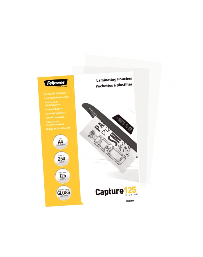 Fellowes A4 Glossy 125 Micron Laminating Pouch 250-Value Pack główny