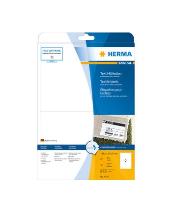 Herma Etykiety Z Nazwami, Wyjmowane, A4, 199,6 X 143,5 Mm, Białe, Wykonane Z Jedwabiu Octanowego, Do Druku - 4519 nr 2