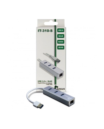 Inter-Tech Argus IT-310-S USB hub - 3 - Srebrny (88885471)