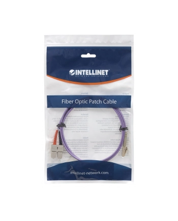 Intellinet Network Solutions Patchcord światłowodowy LC/SC OM4 50/125um Duplex Multimode 1m fioletowy (751049)