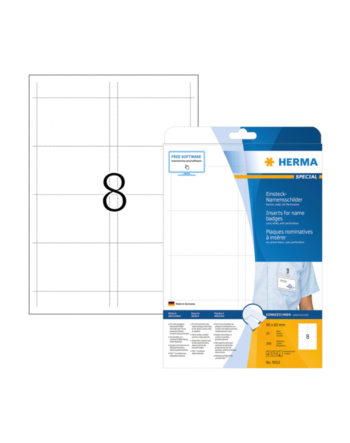 Herma Tablice do identyfikatorów 90x60mm 9012 główny