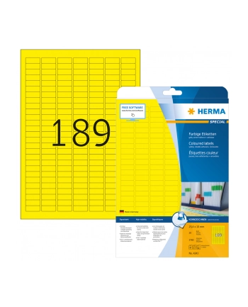 Herma Etykiety samoprzylepne 4243 A4 25.4 x 10mm papier matowy żółty 3780 szt 4243