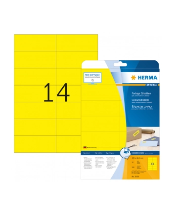 Herma Etykiety kolorowe 5058 A4 105 x 42,3mm papier matowy żółty 280 szt 5058