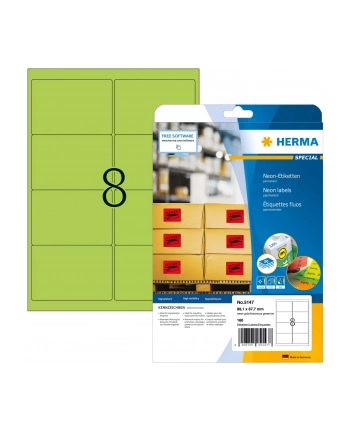 Herma Etykiety kolorowe 5147 A4 99.1 x 67.7mm papier matowy jaskrawy zielony 160 szt 5147