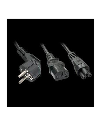 Lindy 30047 Kabel zasilający typu Y Schuko na wtyk i gniazdo koniczynka - 2m nr 1