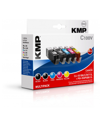 KMP MULTIPACK C100V - Kartridż z tuszem Czarny (15190050)