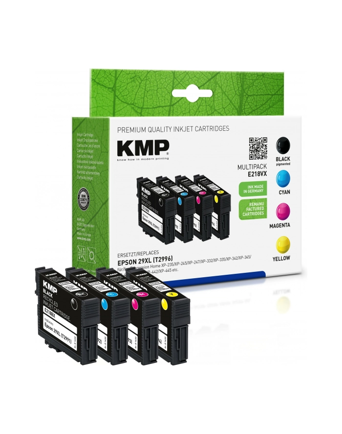 KMP E218VX - 4 pakker - Højtydende - sort gul cyan magenta - blækpatron (alternativ til: Epson 29XL Epson T2991 Epson T2992 Epson T2993 Epso główny