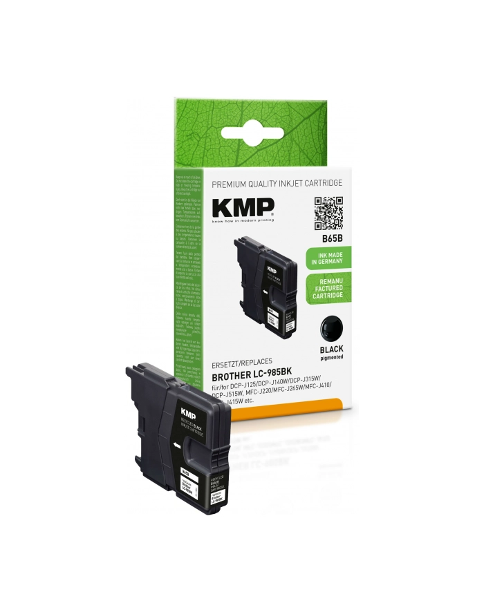 KMP B65B - BLACK - REMANUFACTURED - INK CARTRIDGE (ALTERNATIVE FOR: BROTHER LC985BK) - KARTRIDŻ Z TUSZEM CZARNY (15234001) główny