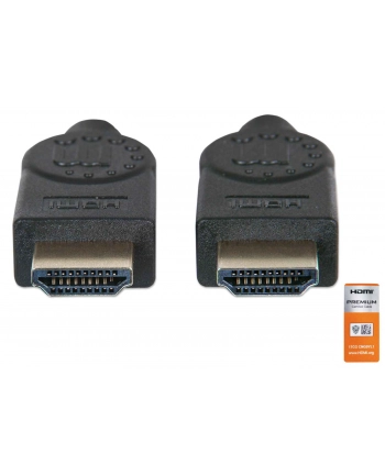 Manhattan Kabel Manhattan MANHATTAN Kabel HDMI Premium High Speed + Ethernet, 1m, černý (354837) nr 1