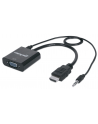 Manhattan AV Konwerter 1x Złącze Męskie HDMI Złącze Żeńskie jack 3.5 mm => 1x Złącze Żeńskie VGA  (151559) - nr 13