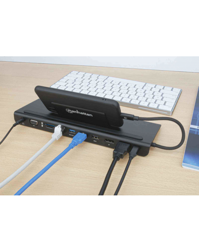 MANHATTAN ADAPTER USB   USB-C 11-IN-1-DOCKINGSTATION MST FÜR DREI MONITORE DARMOWA DOSTAWA  (153478) główny