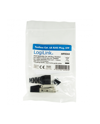 LogiLink Wtyk RJ45 kat.6A FTP pozłacany styk 3µ, beznarzędziowy (MP0044)