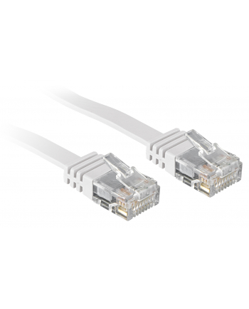 Lindy 47501 Kabel sieciowy (skrętka) RJ45 Cat.6 U/UTP, płaski, Biały - 1m