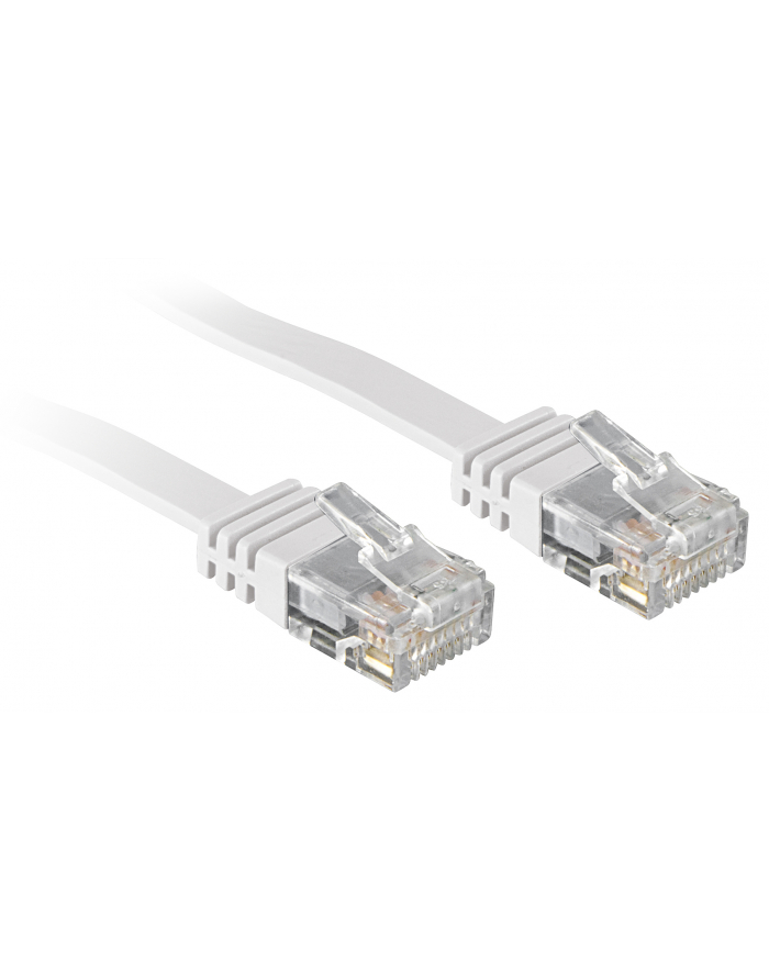 Lindy 47501 Kabel sieciowy (skrętka) RJ45 Cat.6 U/UTP, płaski, Biały - 1m główny