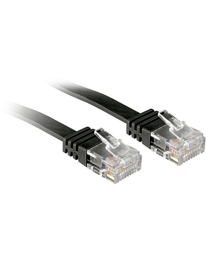 Lindy 47521 Kabel sieciowy (skrętka) RJ45 Cat.6 U/UTP, płaski, Czarny - 1m główny