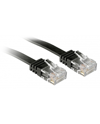 Lindy 47521 Kabel sieciowy (skrętka) RJ45 Cat.6 U/UTP, płaski, Czarny - 1m